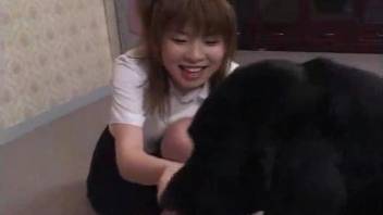 Astonishing Asian gal fucked by a lovely beast
